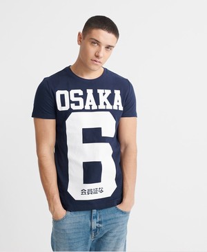 Superdry Osaka Férfi Pólók Sötétkék | LXBOD8473